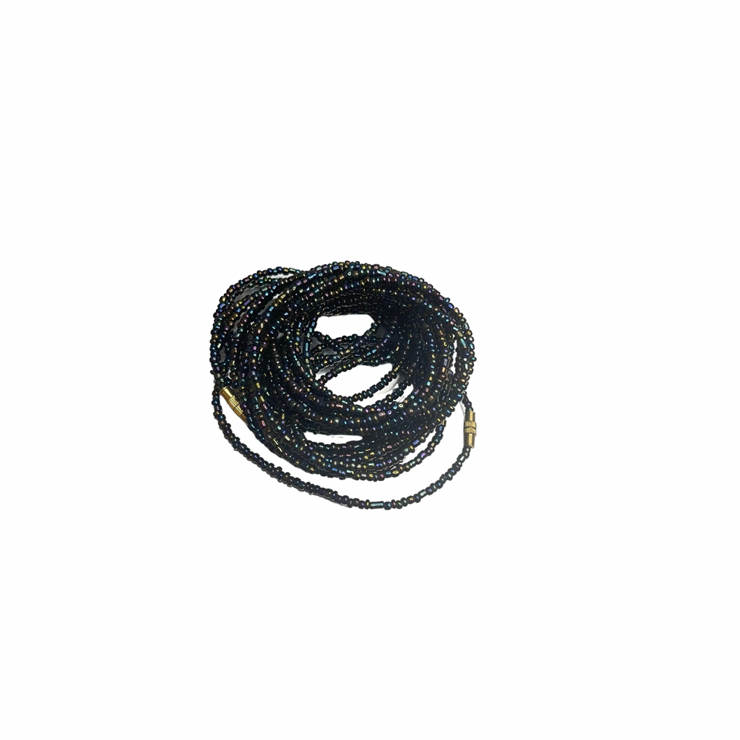 Emerald purple / blue waist beads